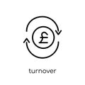Turnover icon. Trendy modern flat linear vector Turnover icon on Royalty Free Stock Photo