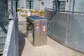 A turnstile for entering a closed area Royalty Free Stock Photo