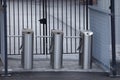 Turnstiles. Checkpoint. Automatic access control. Access system in the building.