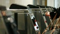 Turnstiles in a subway station. Passengers pay the fare. Royalty Free Stock Photo