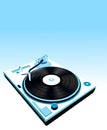 Turntable and flowers Royalty Free Stock Photo