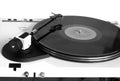 Turntable in gray case rear view isolated Royalty Free Stock Photo