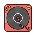 Turntable icon vector illustration for technology design concept. Retro style vinyl design element