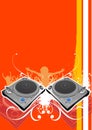Turntable party background vector