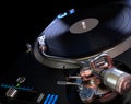 Turntable Playing Vinyl Royalty Free Stock Photo