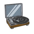 Turntable Record player color sketch vector Royalty Free Stock Photo