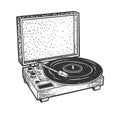 Turntable Record player sketch vector illustration Royalty Free Stock Photo