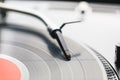 turntable stylus on vinyl record Royalty Free Stock Photo