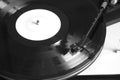 Turntable with vinyl record closeup Royalty Free Stock Photo