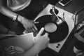 Turntable Vinyl Record DJ Scratch Music Entertainment Concept Royalty Free Stock Photo