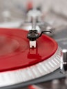 Turntable vinyl record player closeup