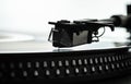 Turntable vinyl record player. The needle on a vinyl Royalty Free Stock Photo
