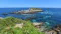 Turqoise waters around Cape Higuer, Hondarribia, Basque Country, Spain