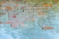 Turquiose broken brick wall texture Royalty Free Stock Photo