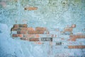 Turquiose broken brick wall texture Royalty Free Stock Photo