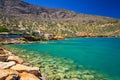 Turquise water of Mirabello bay at the coastline of Crete, Greece Royalty Free Stock Photo