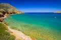 Turquise water of Mirabello bay at the coastline of Crete, Greece