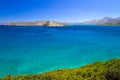 Turquise water of Mirabello bay at the coastline of Crete, Greece