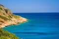 Turquise water of Mirabello bay at the coastline of Crete, Greece Royalty Free Stock Photo