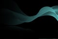 Turquoise abstract lines waves background flowing on a black background, ideal for topics of technology, music, science and the Royalty Free Stock Photo