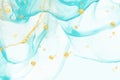 Turquoise abstract watercolor marble vector background