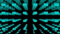 Turquoise abstraction with lots of flying rectangular cubes. Interesting abstract background with turquoise cubes.