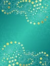 Turquoise background with delicate swirls, vertica