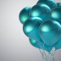 Turquoise Balloon Bunch. Royalty Free Stock Photo