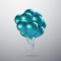 Turquoise Balloon Bunch. Royalty Free Stock Photo