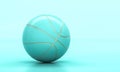 Turquoise basketball with gold inserts Royalty Free Stock Photo