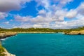 Turquoise beach bay Cala Mondrago Samarador Mallorca Balearic Islands Spain. Royalty Free Stock Photo