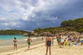 Turquoise beach and bay of Cala Samarador Amarador in Mallorca Balearic Islands Spain. Royalty Free Stock Photo