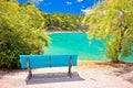 Turquoise beach in Omisalj view Royalty Free Stock Photo