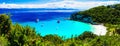 Turquoise beautiful beach Voutoumi in Antipaxos island, Greece