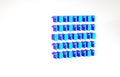 Turquoise Binary code icon isolated on white background. Minimalism concept. 3d illustration 3D render
