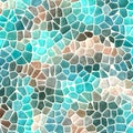 Turquoise blue beige irregular mosaic pattern texture