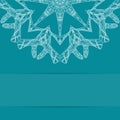 Turquoise blue card with ornate pattern