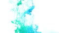 Turquoise and Blue Ink in Water Royalty Free Stock Photo