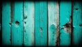 Turquoise blue old best wood wall background, rustic wooden surface with copy space, top view