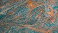 Turquoise blue orange brown abstract marble granite natural stone texture background Royalty Free Stock Photo