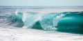 Turquoise blue rolling waves Royalty Free Stock Photo