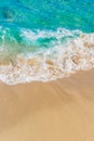Turquoise blue sea water with soft sea waves surf on tropical sand beach Royalty Free Stock Photo