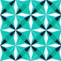 Turquoise Blue Tile Pattern: Multifaceted Geometry With Precisionist Lines