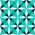 Turquoise Blue Tile Pattern: Multifaceted Geometry With Precisionist Lines