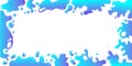 Turquoise blue wide water splatter splash frame, vector illustration Royalty Free Stock Photo