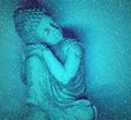 Turquoise buddha with snow