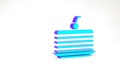 Turquoise Cake icon isolated on white background. Happy Birthday. Minimalism concept. 3d illustration 3D render