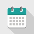 Turquoise calendar icon business Royalty Free Stock Photo