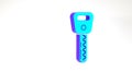 Turquoise Car key icon isolated on white background. Minimalism concept. 3d illustration 3D render Royalty Free Stock Photo