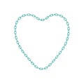 Turquoise chain in shape of heart